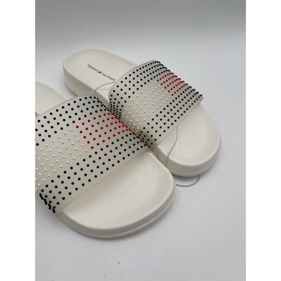 Tommy Hilfiger TWDEBLIN-X Women's Fashion Slides All White Logo US Size 6 M - Picture 2 of 9